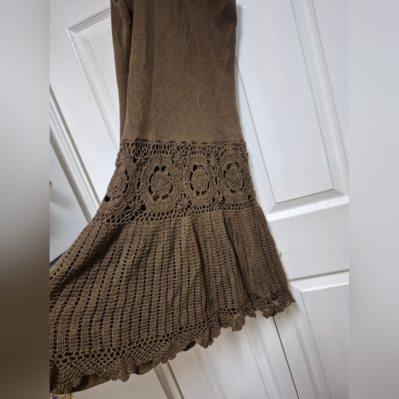 Laundry Brown Halter Dress with Crochet Detail - Picture 4 of 5